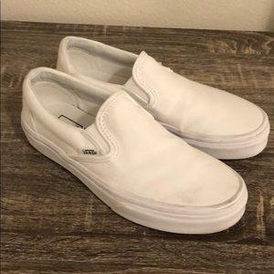 White slip on vans 6 1/2 only worn once!